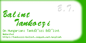 balint tankoczi business card